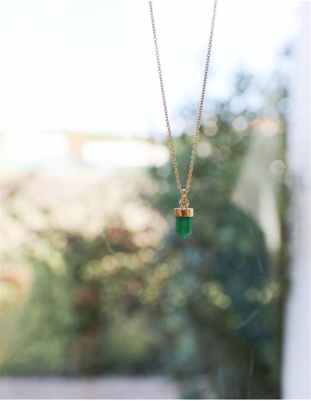 COLGANTE PÉNDULO CUARZO VERDE ORO