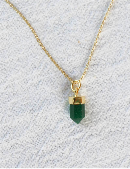 COLGANTE PÉNDULO CUARZO VERDE ORO