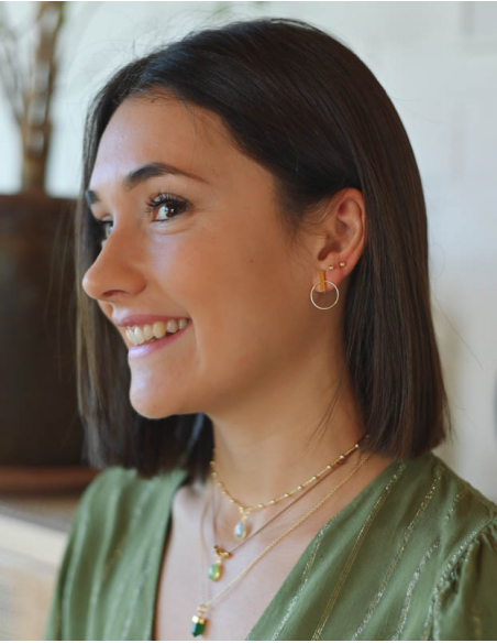 COLGANTE PÉNDULO CUARZO VERDE ORO