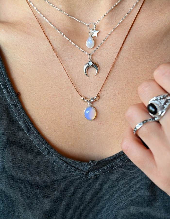 COLGANTE  LUNA INVERTIDA PLATA