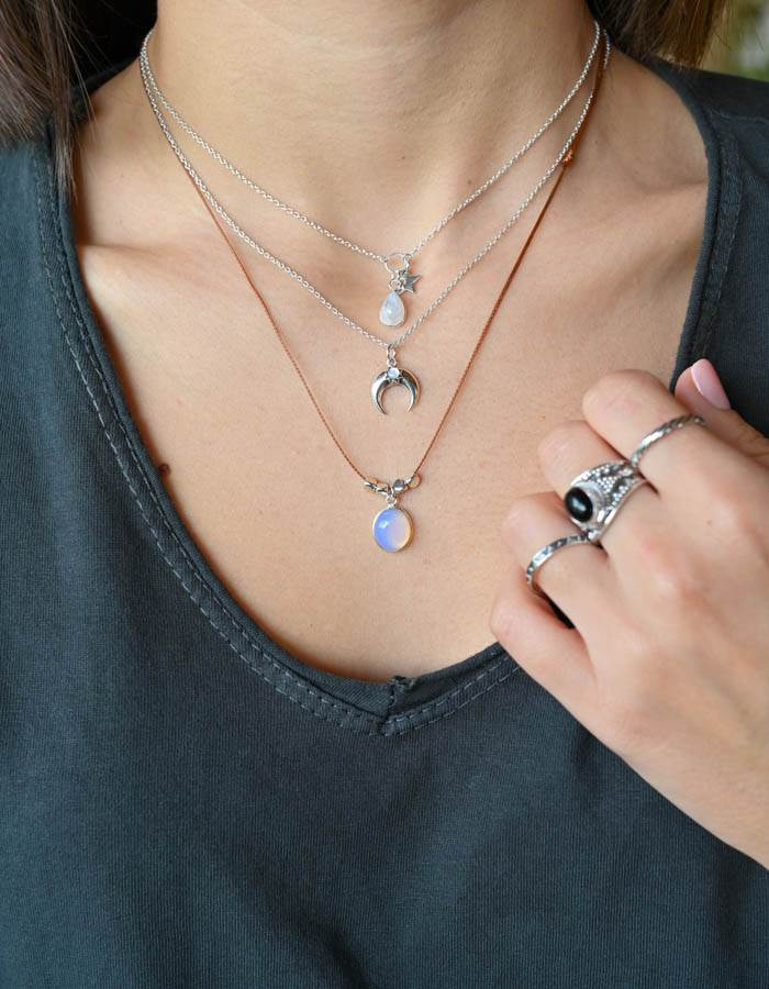 COLGANTE  LUNA INVERTIDA PLATA