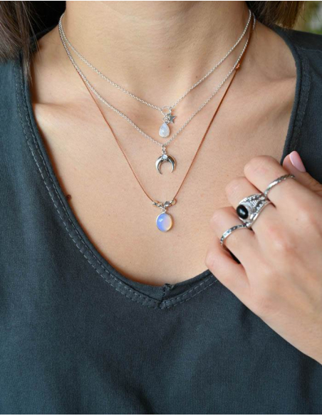 COLGANTE  LUNA INVERTIDA PLATA