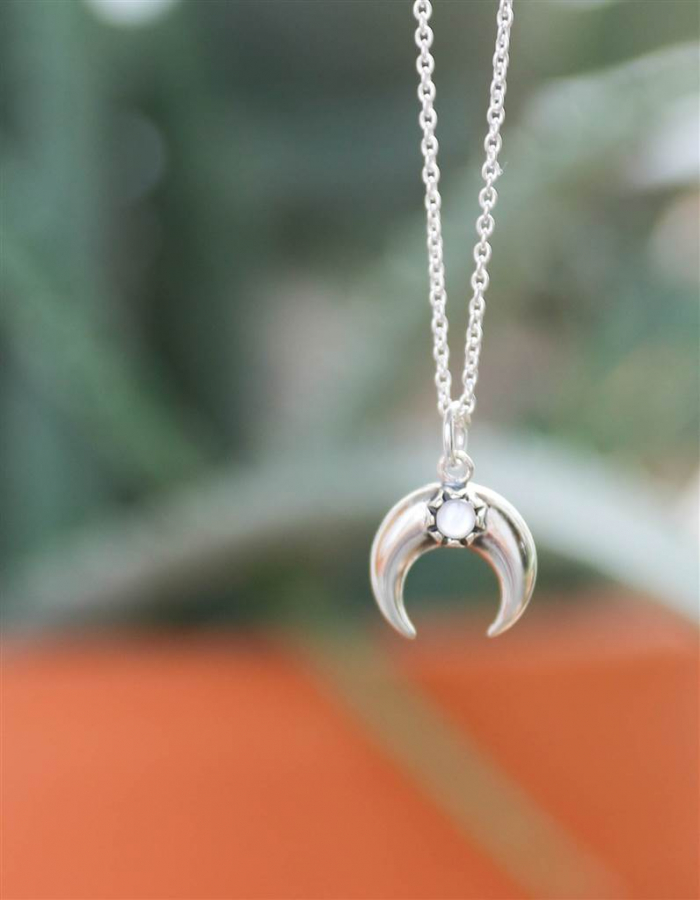 COLGANTE  LUNA INVERTIDA PLATA