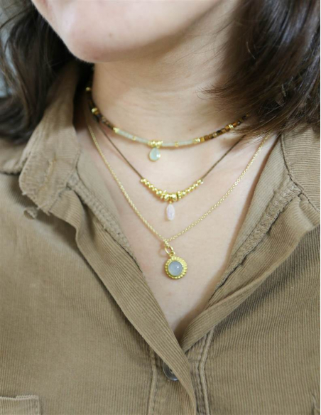 COLGANTE OJO DE TIGRE Y AGUA MARINA