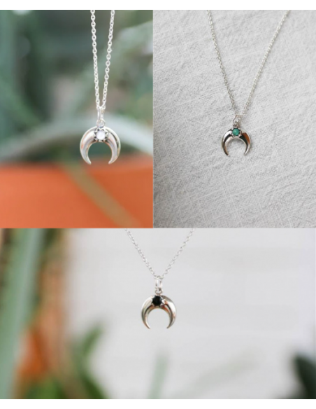 COLGANTE  LUNA INVERTIDA PLATA