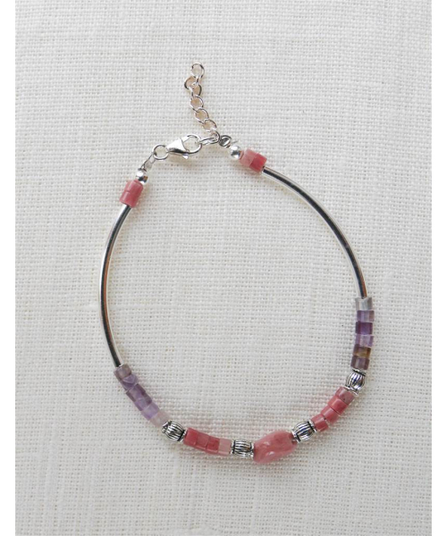 PULSERA RODOCROSITA Y AMATISTA