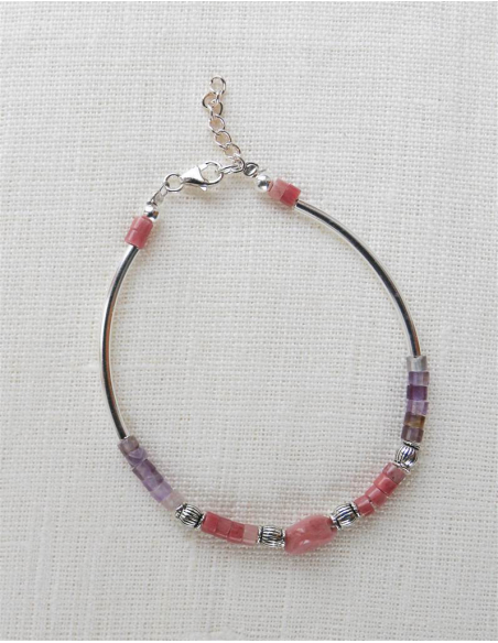 PULSERA RODOCROSITA Y AMATISTA