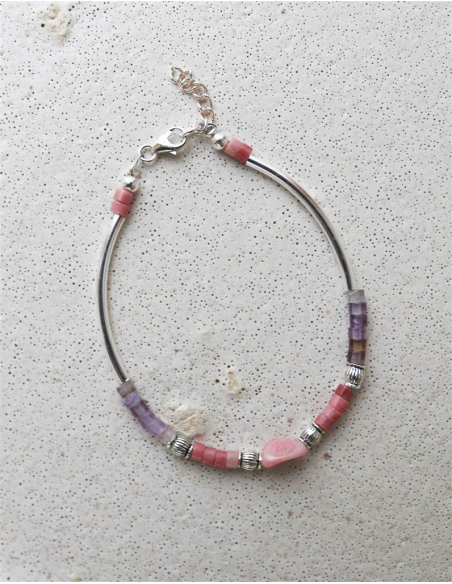 PULSERA RODOCROSITA Y AMATISTA