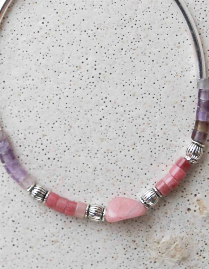 PULSERA RODOCROSITA Y AMATISTA