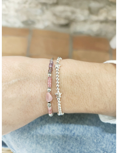 PULSERA RODOCROSITA Y AMATISTA