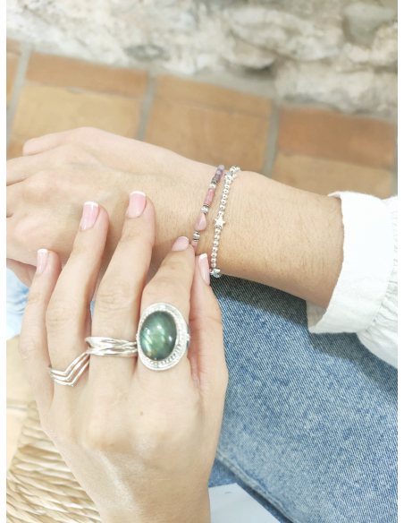 PULSERA RODOCROSITA Y AMATISTA