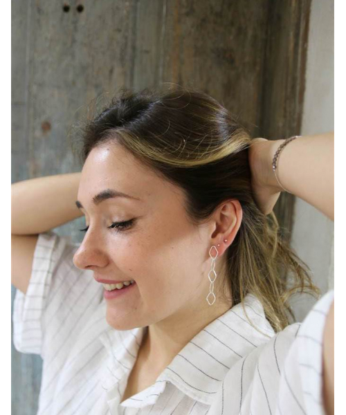 PENDIENTES ROMBOS PLATA