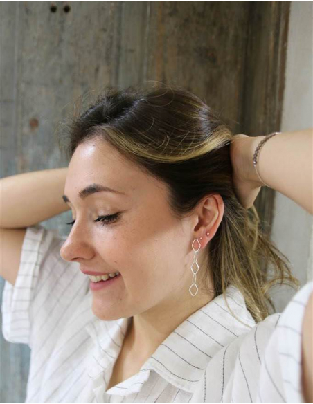 PENDIENTES ROMBOS PLATA