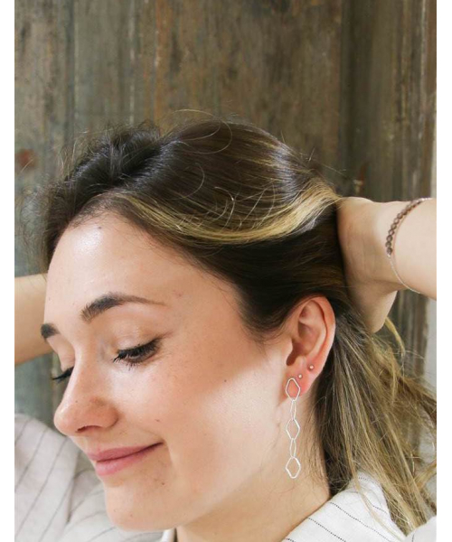 PENDIENTES ROMBOS PLATA 2