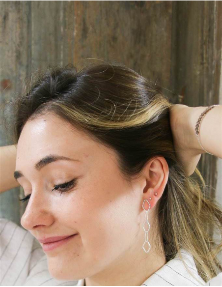 PENDIENTES ROMBOS PLATA