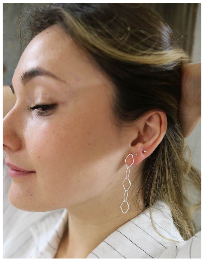 PENDIENTES ROMBOS PLATA