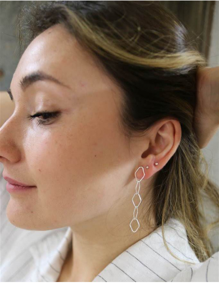 PENDIENTES ROMBOS PLATA