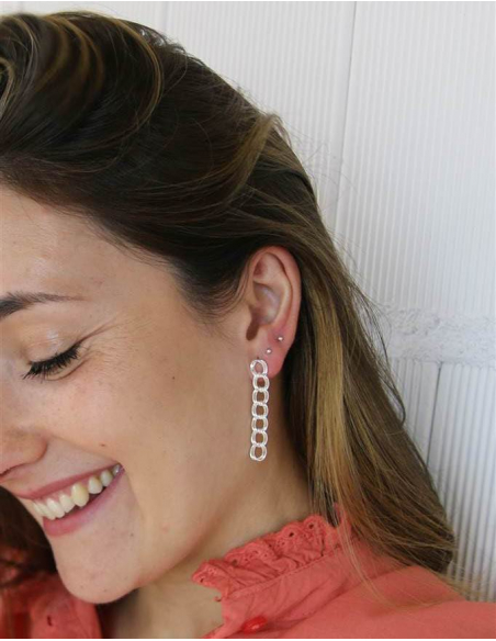 PENDIENTES  CADENA PLATA