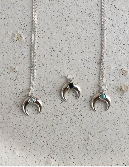 COLGANTE  LUNA INVERTIDA PLATA