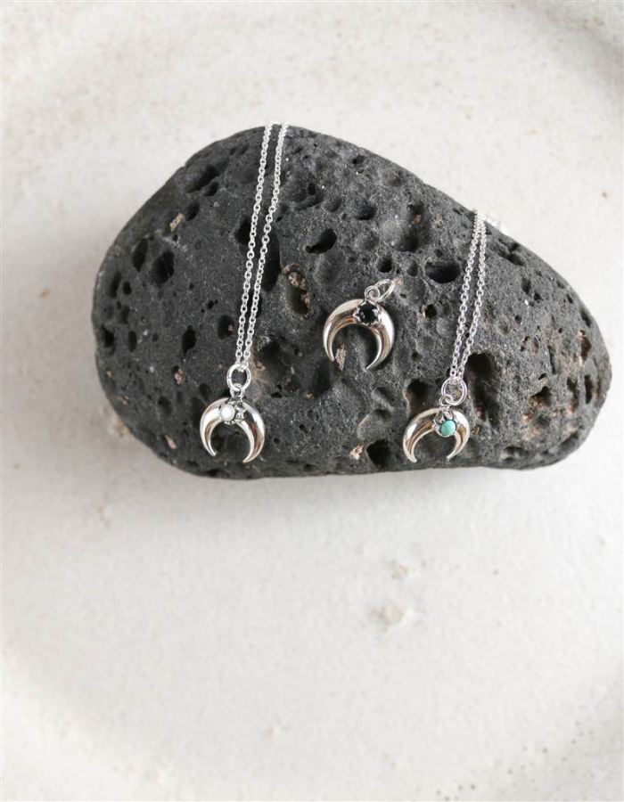 COLGANTE  LUNA INVERTIDA PLATA