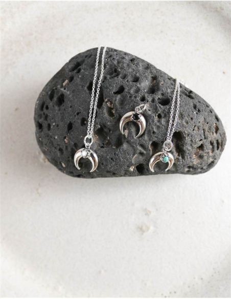 COLGANTE  LUNA INVERTIDA PLATA