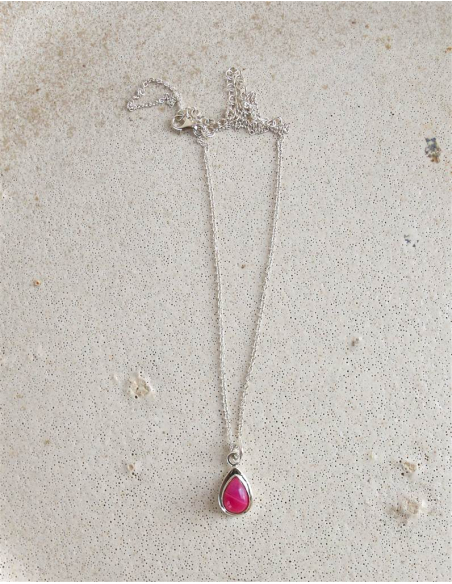 COLGANTE COSMOS  AGATA FUCSIA