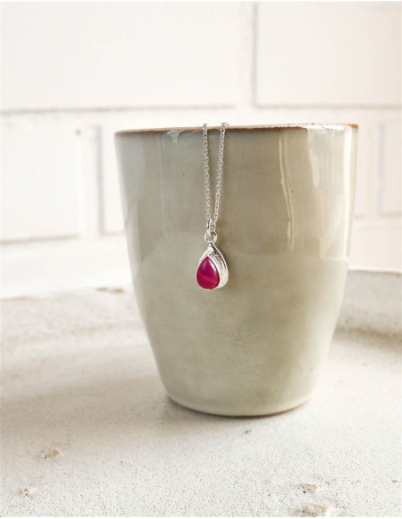 COLGANTE COSMOS  AGATA FUCSIA