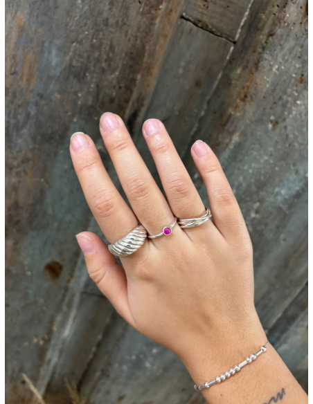 ANILLO  ÁGATA FUCSIA