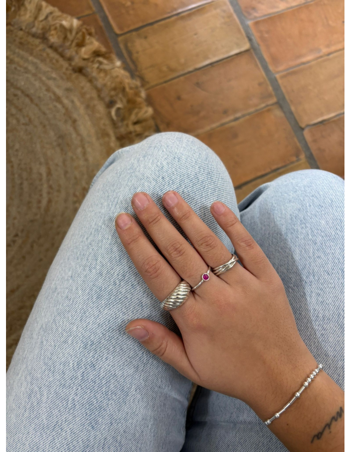 ANILLO  ÁGATA FUCSIA