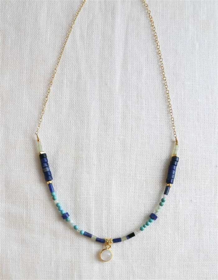 COLGANTE LAPISLÁZULI Y PIEDRA LUNA