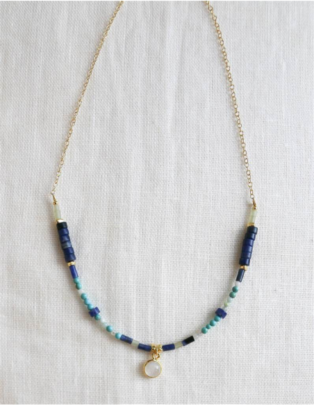 COLGANTE LAPISLÁZULI Y PIEDRA LUNA