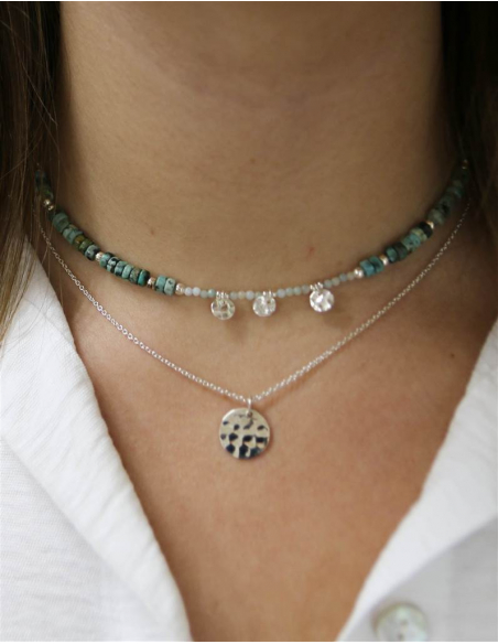 COLGANTE  MONEDAS TURQUESA AFRICANA