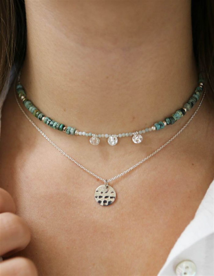 COLGANTE  MONEDAS TURQUESA AFRICANA