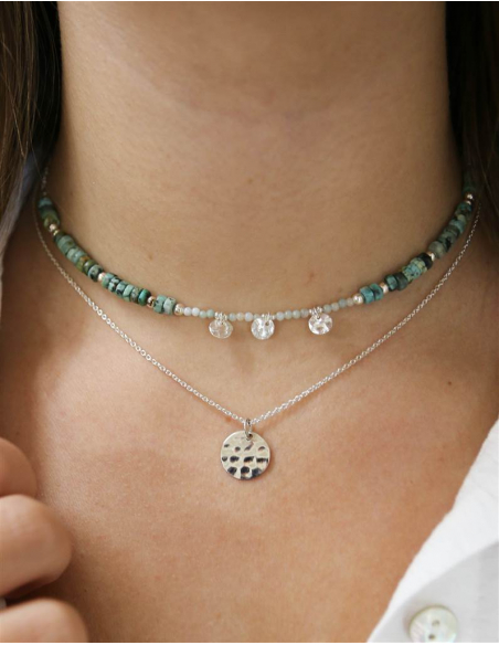 COLGANTE  MONEDAS TURQUESA AFRICANA