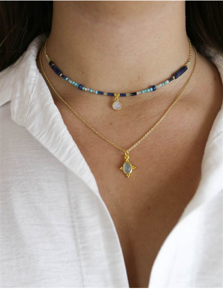 COLGANTE LAPISLÁZULI Y PIEDRA LUNA