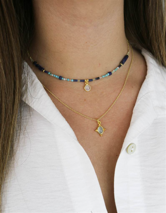 COLGANTE LAPISLÁZULI Y PIEDRA LUNA