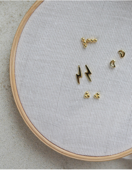 PENDIENTES  LUNAS, BOLITAS, RAYOS ORO