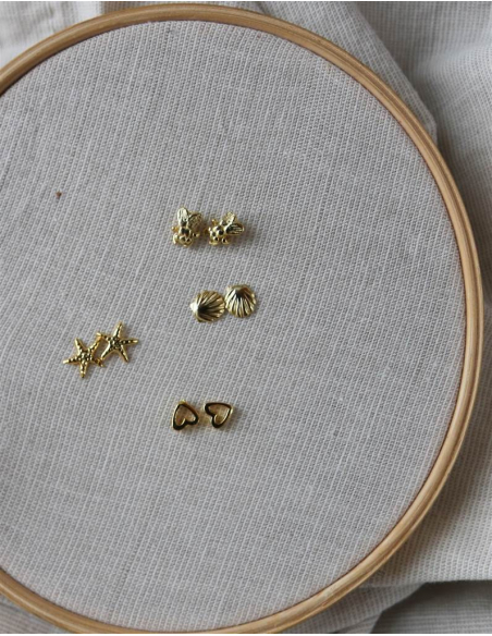 PENDIENTES  ESTRELLAS, INSECTOS,CONCHAS, CORAZONES ORO