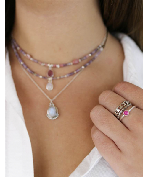 ANILLO  ÁGATA FUCSIA 2