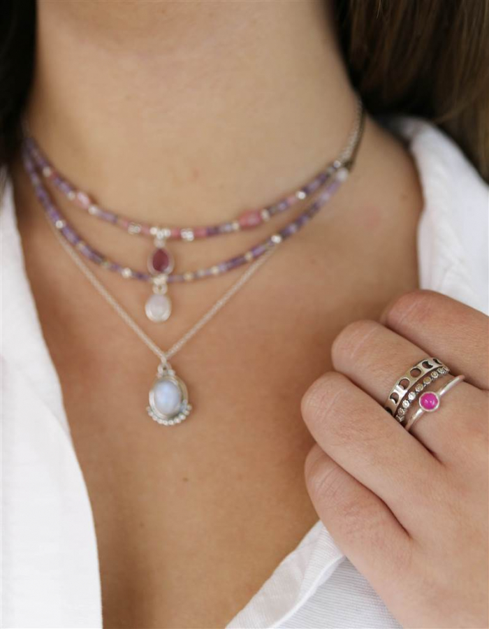 ANILLO  ÁGATA FUCSIA