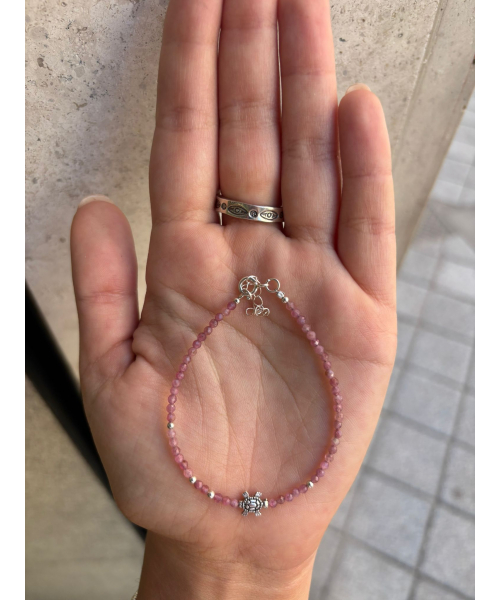 PULSERA TORTUGA CUARZO ROSA
