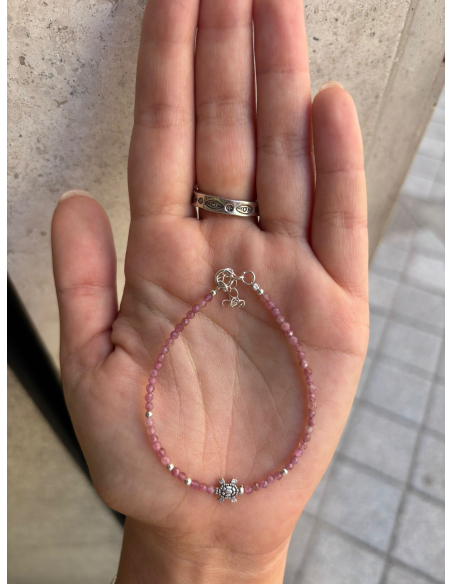 PULSERA TORTUGA CUARZO ROSA