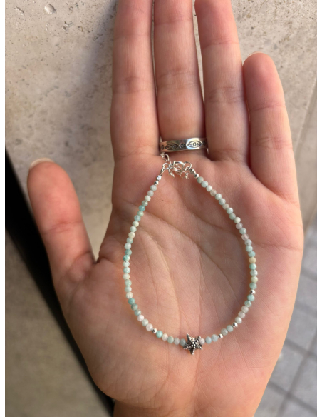 PULSERA ESTRELLA DE MAR AGUAMARINA