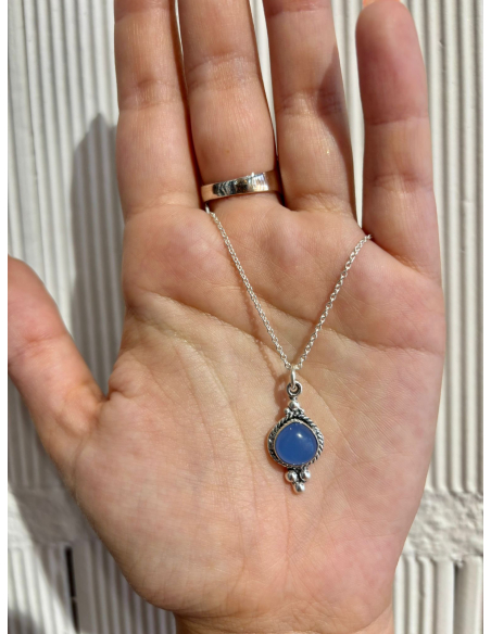 COLGANTE VENUS CALCEDONIA AZUL OSCURO