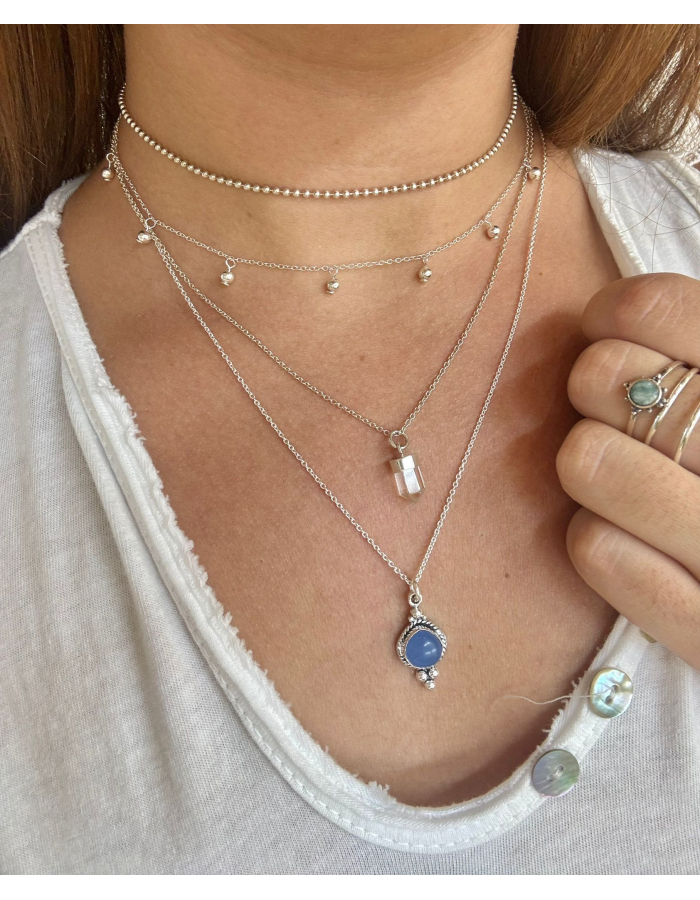 COLGANTE VENUS CALCEDONIA AZUL OSCURO