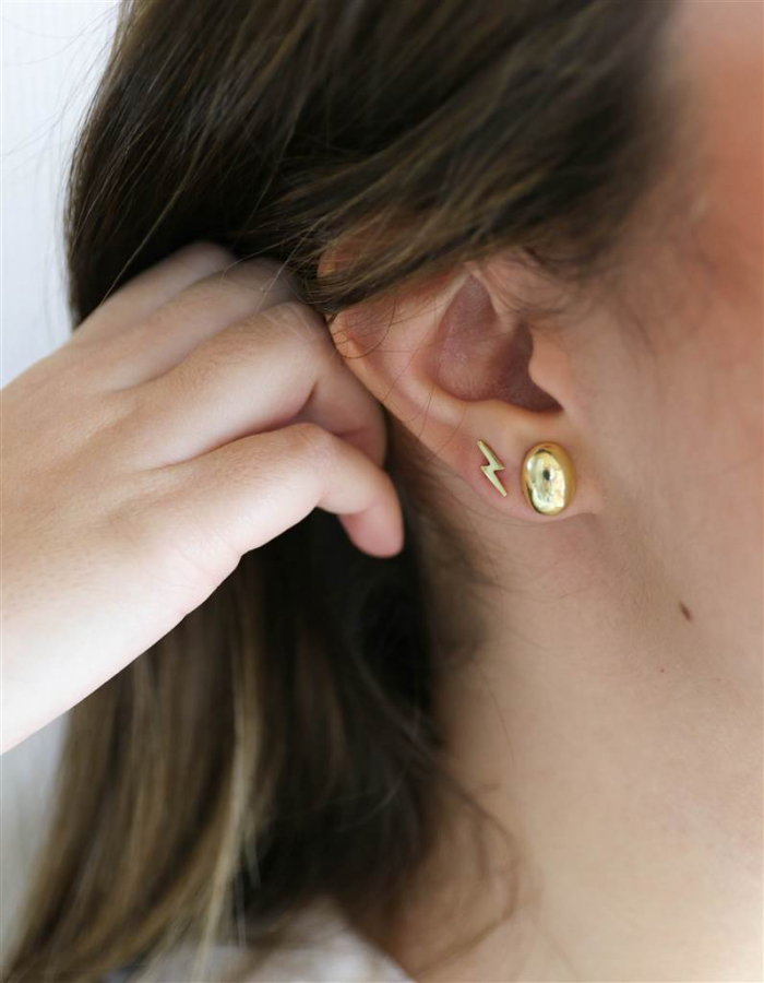 PENDIENTES BOLA GRANDE PLATA