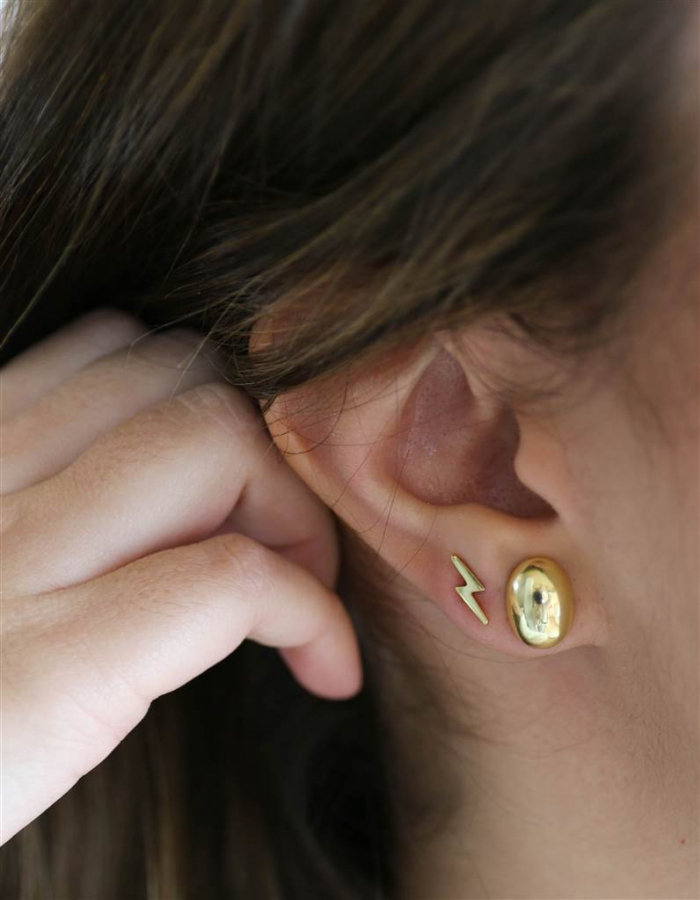 PENDIENTES BOLA GRANDE PLATA