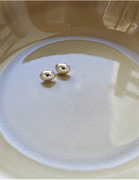 PENDIENTES BOLA GRANDE PLATA