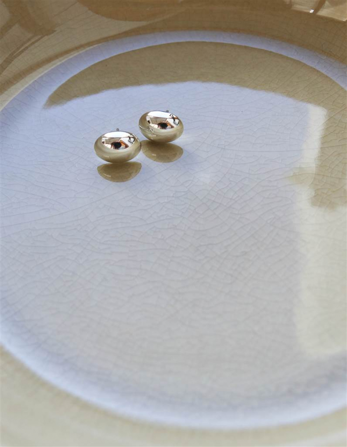 PENDIENTES BOLA GRANDE PLATA