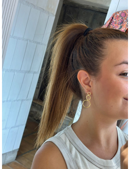 PENDIENTES TRIPLE CIRCULO ORO